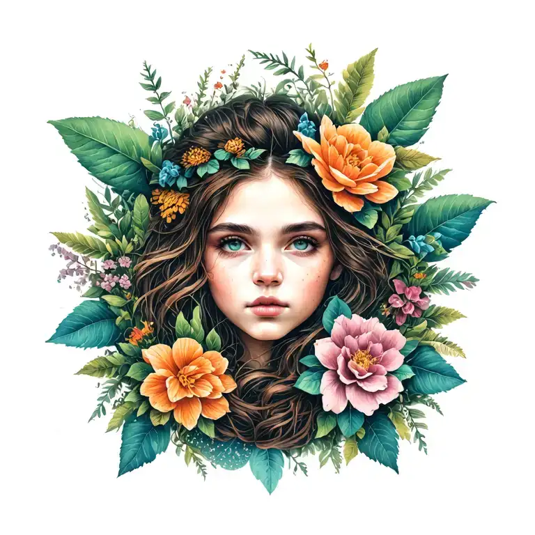 Whimsical Nature Elements Intertwined