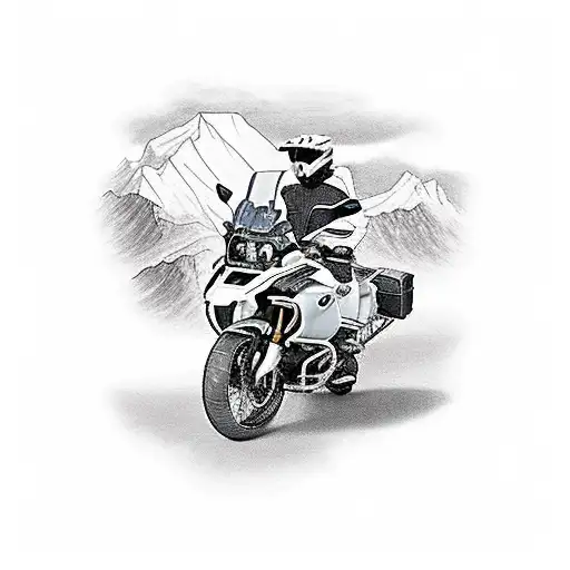 Bmw R1200gs Rider With Mountain Background