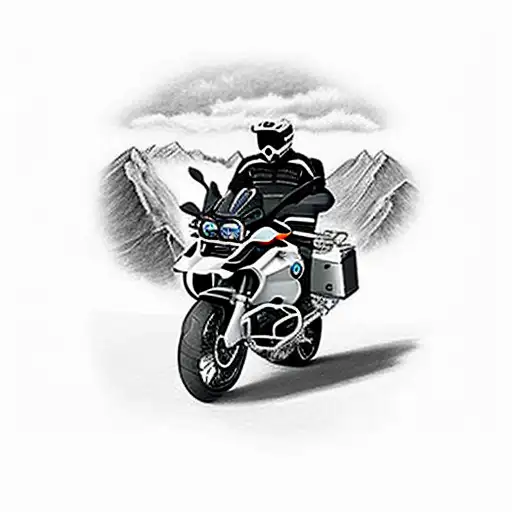 Bmw R1200gs Rider With Mountain Background