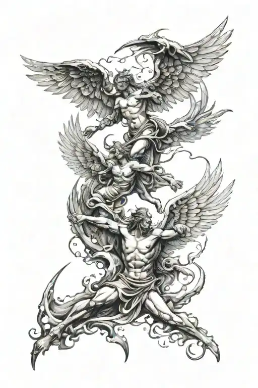 Demons Vs Angel Flying