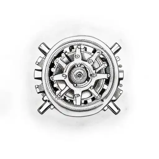 Mechanical Gears And Bicycle Chain Interlocking With Racing Car Wheels