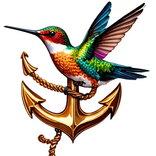 Anchor And Hummingbird Sitting