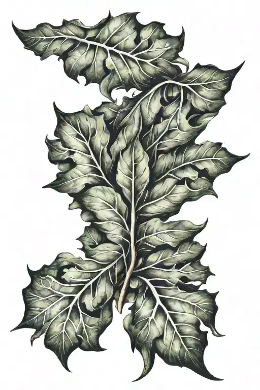 Wing Made Of Leaves Forming The Shape