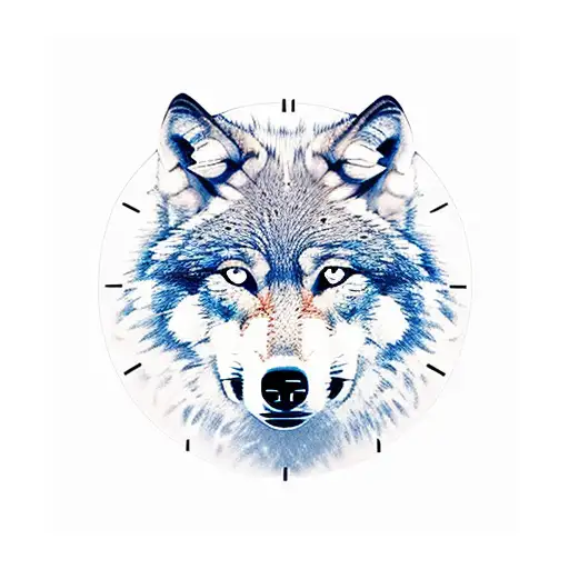 Wolf Girl With Wolves And Clocks