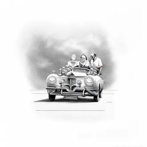 Grandparents Riding In A Car With Only One Headlight