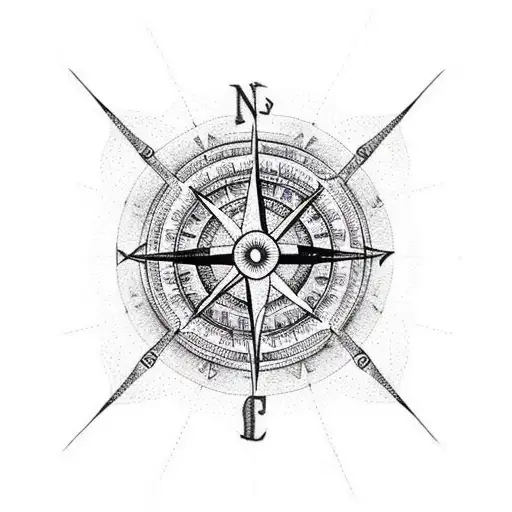 Arm Sleeve With Compass And Eye