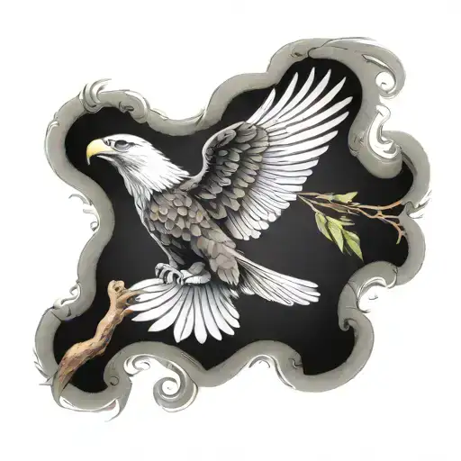 Eagle And Hummingbird Sitting