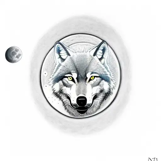 A Wolf With The Moon Under It And Avenger Written On The Moon