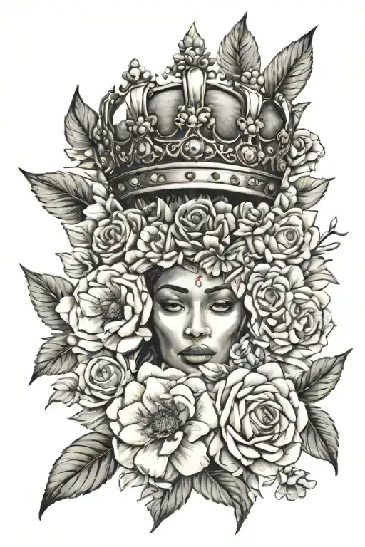 Yemeya Crown Surrounded By Bold Flowers