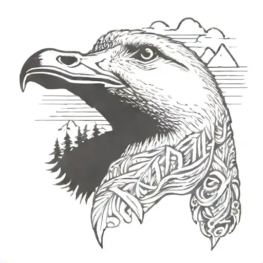 Goose Spliff In The Mouth Hanging With Mountain Background