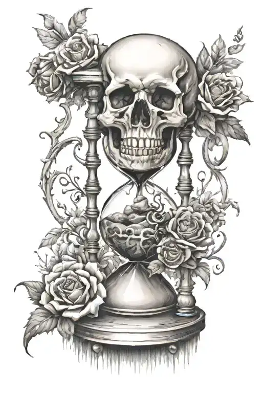 Hourglass With Skull