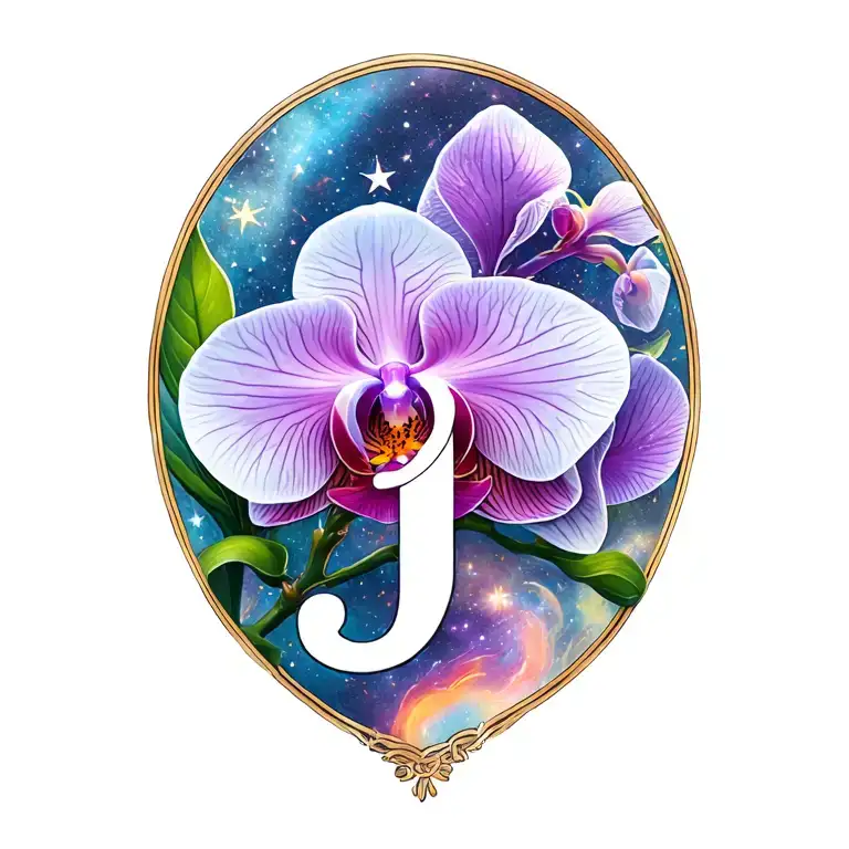 Orchid With The Letter J Galaxy Girls With Stars