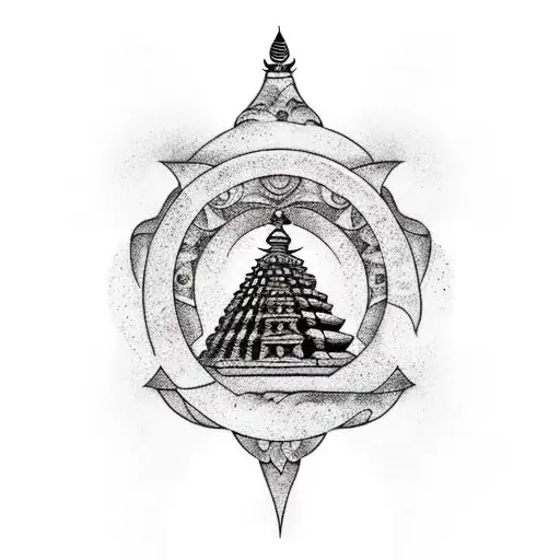 Mountains Black And White With Nepalese Temple Flags In Colour