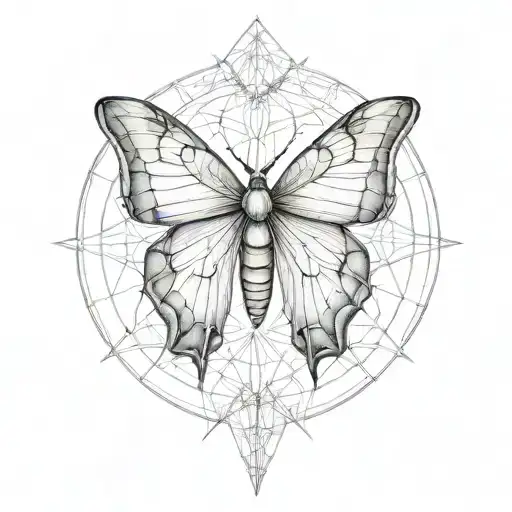 Lunar Moth With Sacred Geometry