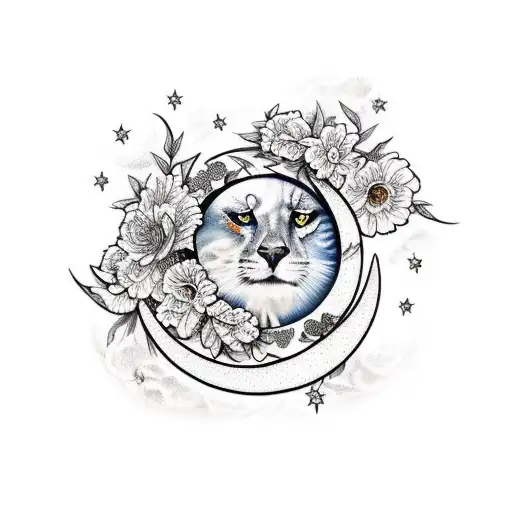 Letters C K With Moon Flowers And Gorgeous Woman