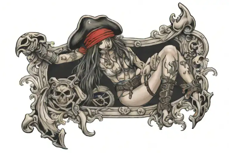 Topless Female Pirate