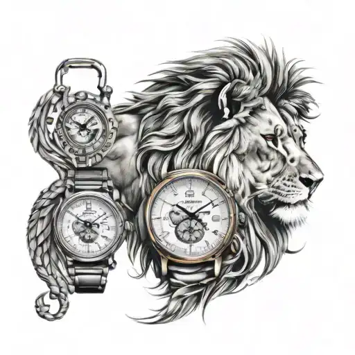 Lion And Watch Face
