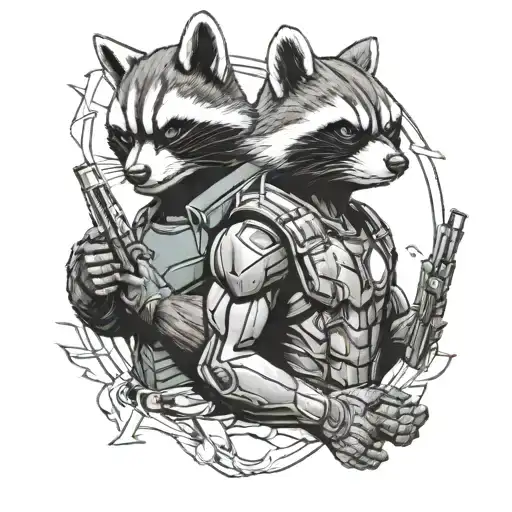 Marvel Iron Man And Rocket Raccoon With Cigars