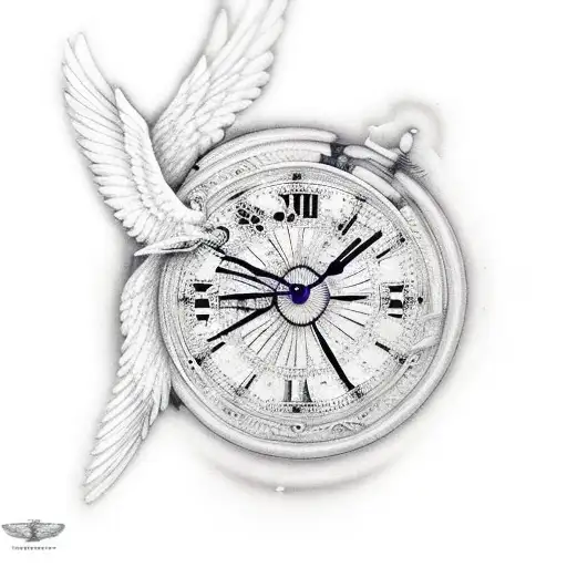 Flying Angels With Broken Clock