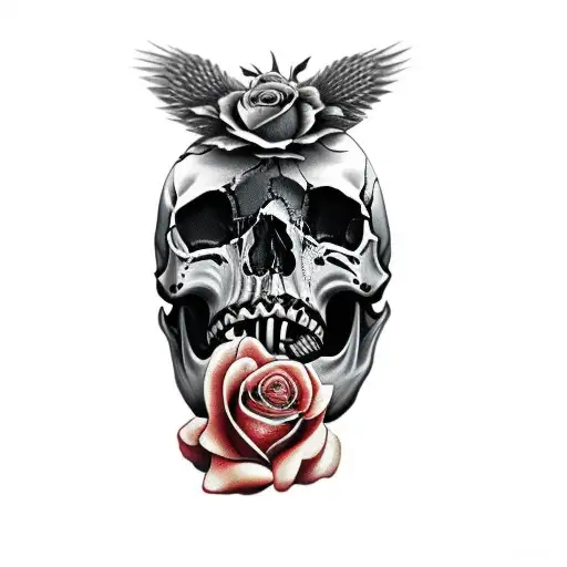 A Skull And A Rose