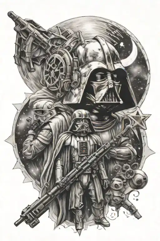 Star Wars Inspired Micro Realism Sleeve Tattoo Design