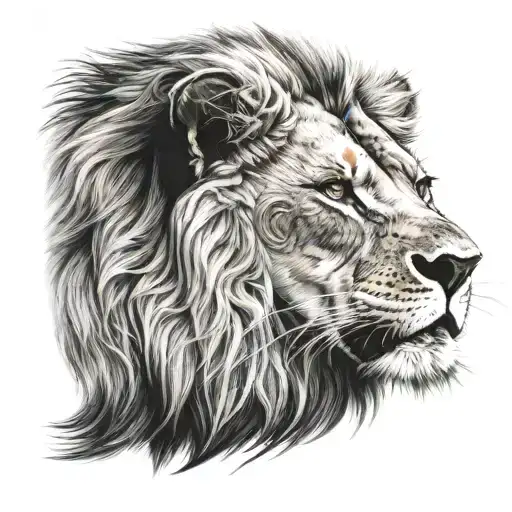 Lion Face Half Back Piece Featuring