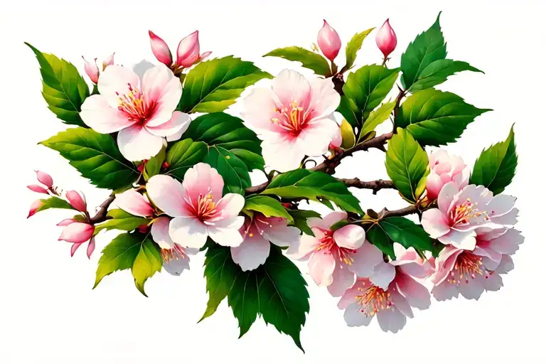 Japanese Cherry Tree With Flowers