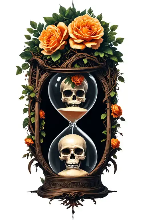 Skull Hourglass Tree Of Life Memento Mori Memento Vivere Carpe Diem