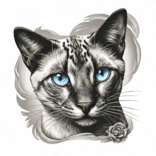 Siamese Cat Bastet Blue Eyes