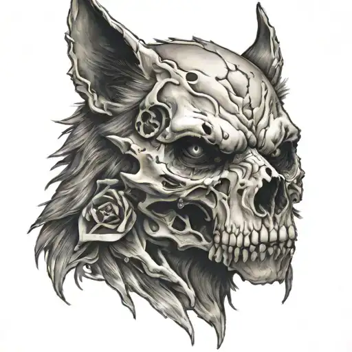 Skull Wolf Head
