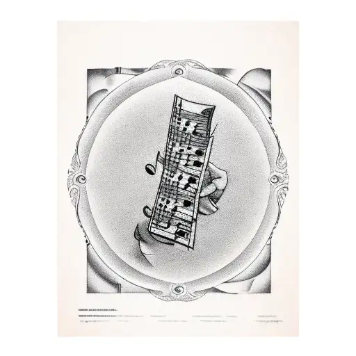 Sheet Music With A Quill Armband