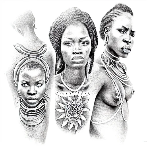 Group Of African Worrior Women