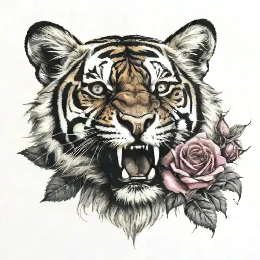 A Tiger And A Compas Rose