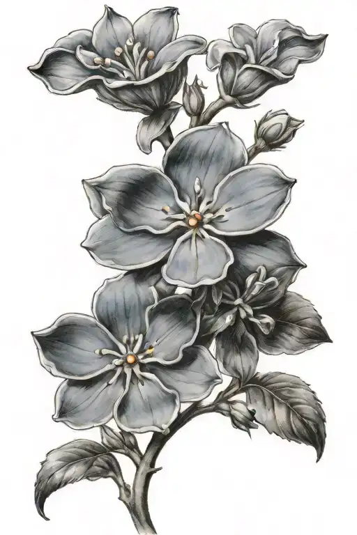 Forget Me Not Flower For Male On The Back Of The Calf