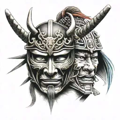 Samurai Mask Split In Half