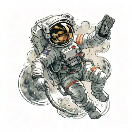 Astronaut Floating In Space