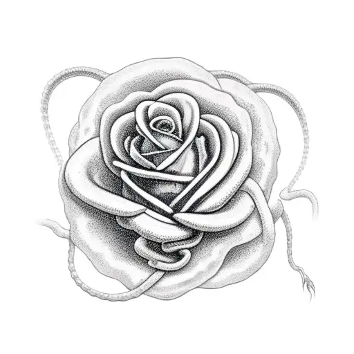 Cobra Snake And Blue Rose