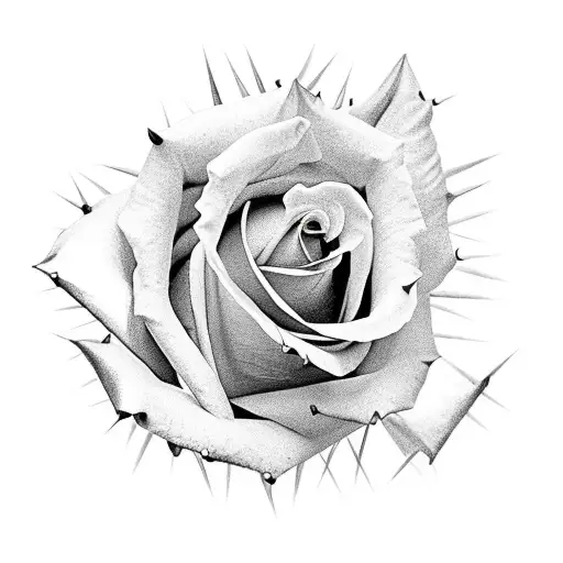 A Rose Surrounded By Spikes