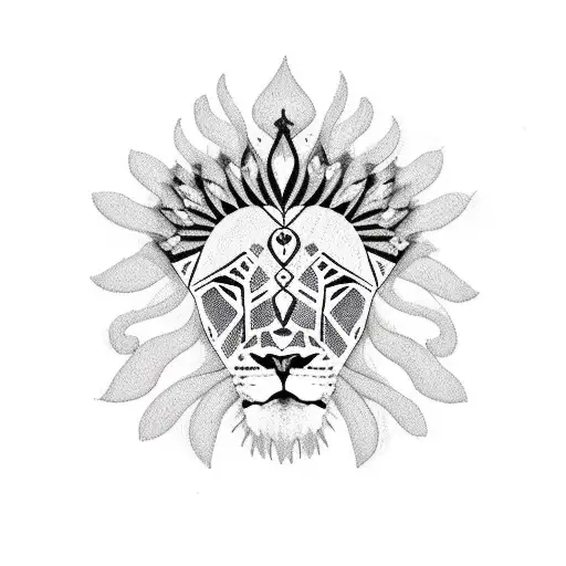 Lion Crown On Head With Heart Shaped Jewels