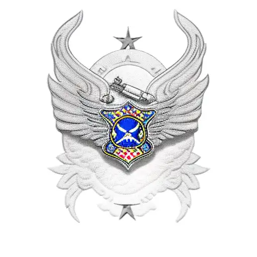 Wing Air Force With Squadron Badge