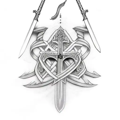 Sword With A Bible Verse And A Cross