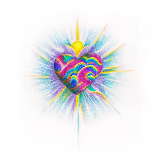 Rainbow Heart In The Sun