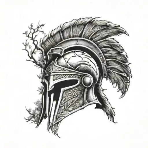 Spartan Helmet Tree Background