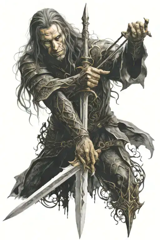 Sauron From Lord Of The Rings With The One Ring And A Sword