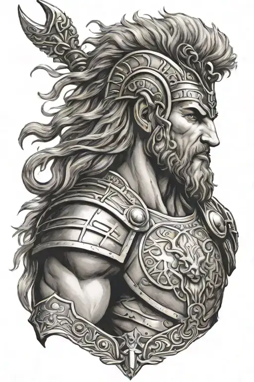 The Greek God Ares God Of War His Head Lion