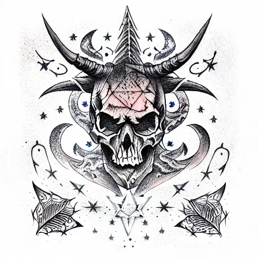 Demon Skulls Stars Night Sky