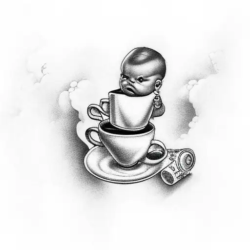 Flying Cherubim While Drinking A Coffee