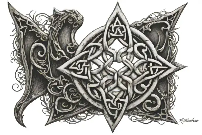 Norse Word For Dawn In A Celtic Knot