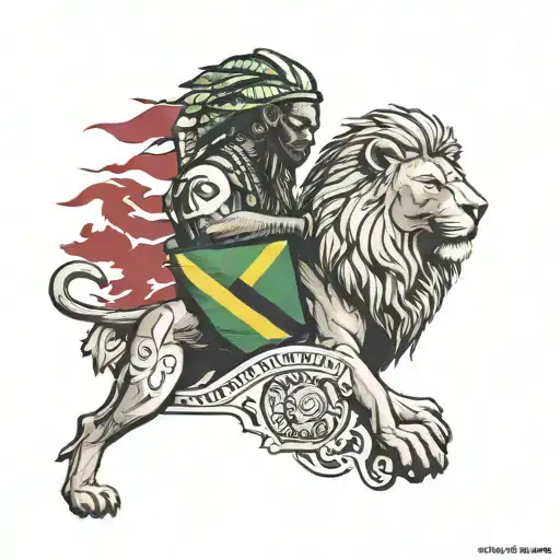 Nigeria And Ghana With Lion Wearing