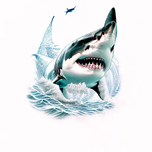 Great White Shark In Water